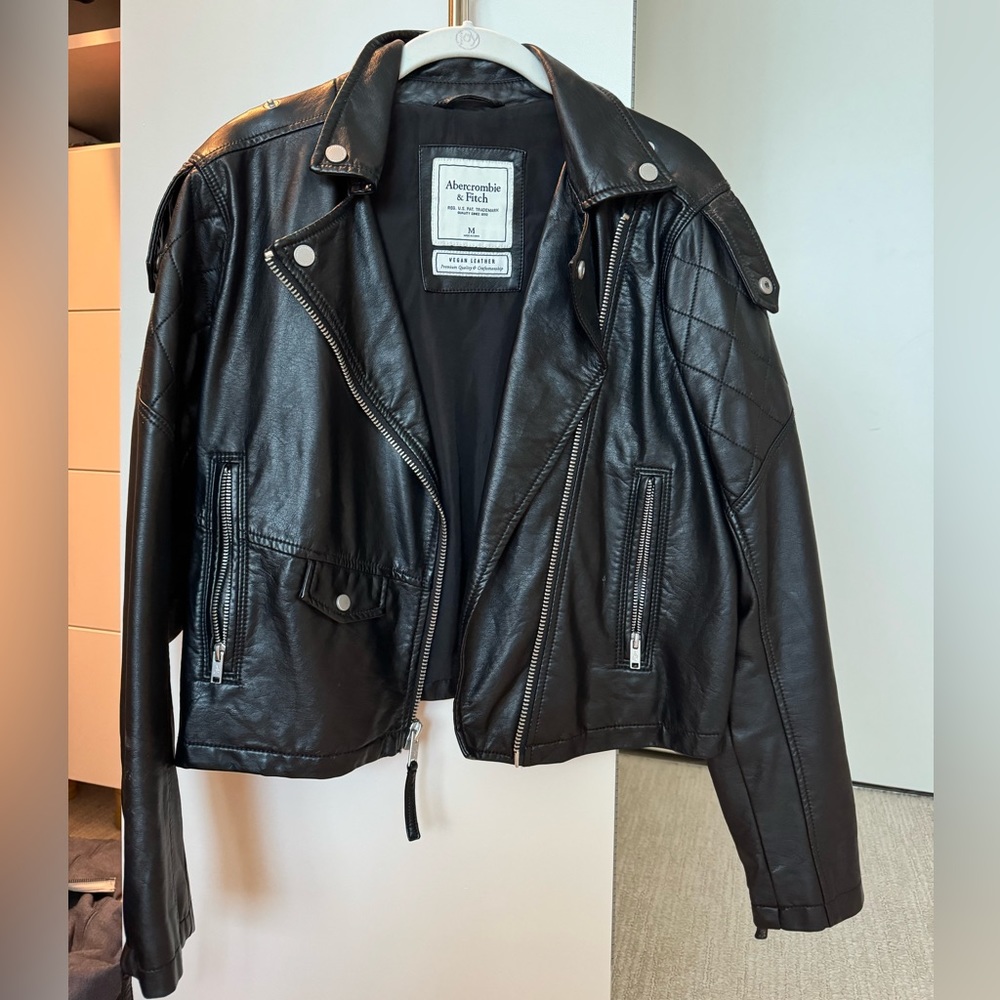 Abercrombie vegan leather jacket